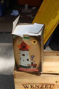 lot 136 image: Porcelain Lighted House Table Dcor (in original box)