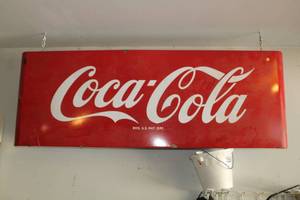 lot 39 image: Coca-Cola Metal Wall Sign
