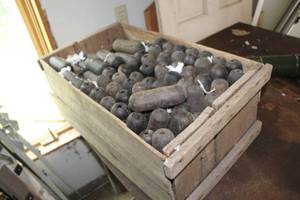 lot 163 image: Lot of  Net Buoys (in wood crate)