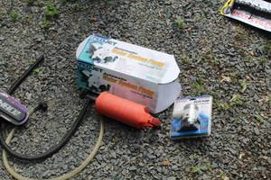 lot 203 image: Lot of (3) Assorted Pumps - Flojet Water System Pump, Seasense Bilge Pump