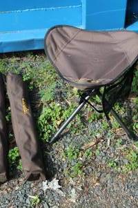 lot 212 image: Cabellas Brown Collapsible Stool with Carry Bag