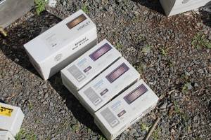 lot 238 image: Lot of (4) Hinkley Landscape Lighting Deck & Step Lighting Louvered Brick Light (in original box)