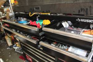 lot 11 image: Hand Tools, Hardware - Multimeter, Propane Refill Kit, T-Handle Hex Wrenches, DeWalt Battery, Buffalo 40pc Socket Set,  Hercules 21pc Titanium Drill Bit Set, Drill Master 4pc Left Hand HSS Drill Bit Set, Eveready Batteries, Misc, Tools and Hardware