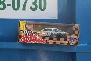 lot 278 image: Racing Champions 50th Anniversary 1 of 2500 #38 Barbasol Diecast Metal Stock Car Replica 124 Scale (in original packaging)