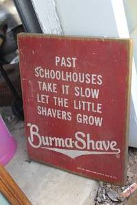 lot 459 image: Burma Shave Wood Sign