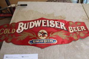 lot 308 image: Budweiser Beer Wall Sign
