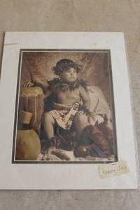 lot 314 image: Native Child with Drum Print by Randy Jay Braun , Double Matte
