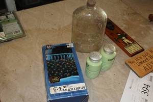 lot 394 image: Vintage Salt & Pepper Shakers, Caretts Wine Jug
