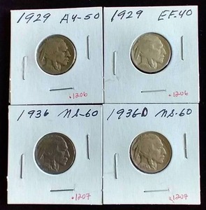 4 Buffalo Nickels