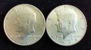 2 90% Silver Kennedy Half Dollars