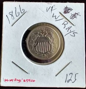 1866 Shield Nickel - Nice Detail