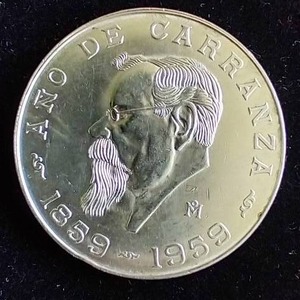 1959 Mexico 5 Pesos Silver Coin