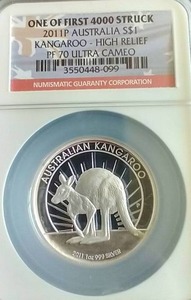2011 Australia 1 Oz. Kangaroo - High Relief PF70 Ultra Cameo
