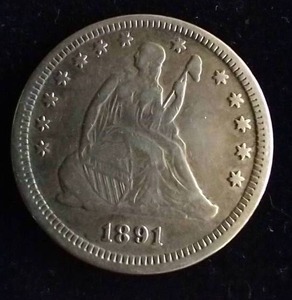 1891 Liberty Seated Quarter