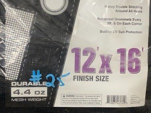 lot 25 image: Yardworks UV & Wind Resistant 12x16 Mesh Tarp