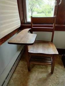 lot 1 image: Antique School Desk