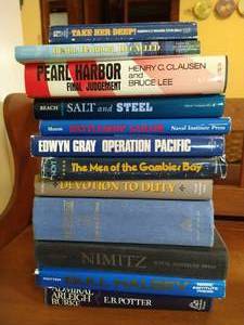lot 36 image: Stack of WW2 Naval Themed Books