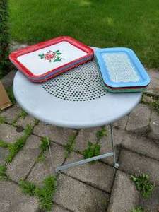 lot 62 image: Metal Table & Serving Trays