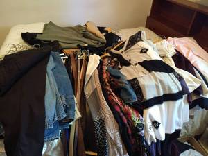 lot 105 image: Closet Bar of Vintage Womens Clothes