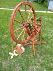 lot 128 image: Antique Norwegian Spinning Wheel