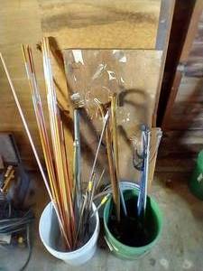 lot 155 image: Canes & Grabbers Bucket & Wood