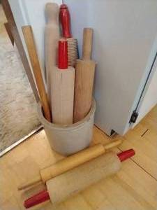 lot 200 image: Crock w Rolling Pins
