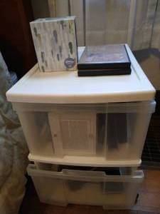 lot 220 image: Rolling Organizer w Various CD & DVDS
