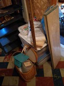 lot 263 image: Sewing Supplies, Cutting Board & Material