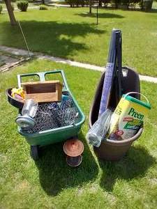 lot 300 image: Wheeled Cart & Contents