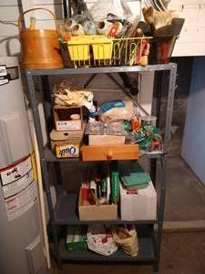 lot 270 image: Metal Shelf & Contents