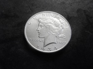 1934 D Double Die Peace Silver Dollar