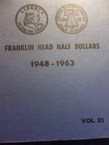 Library Of Coins Album Franklin Half Dollars From 1960s With Protective Sliders