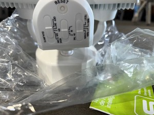 lot 39 image: SECUR360 Wi-Fi Connected White Wired Twin Head Voice Activated Motion Activated Outdoor LED Security Flood Light 2000 Lumens