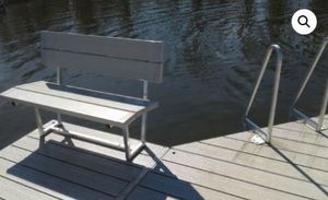 lot 44 image: Pier Pleasure Aluminum 4 Step Ladder and Aluminum Bench