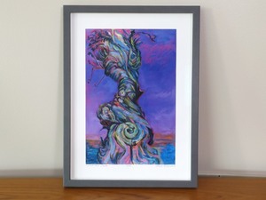 lot 3 image: Authentic Hazel Belvo Print #530 Spirit Tree Dusk