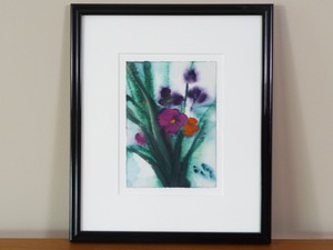 lot 14 image: Framed Michael Daly Watercolor of a Flower