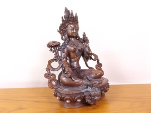 lot 24 image: Antique SOLID Bronze, Highly Detailed HinduBuddha Statue