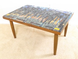 lot 55 image: Vintage Stained Glass Mosaic Table