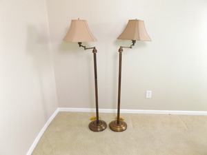 lot 67 image: 2 Swing Arm Floor Lamps