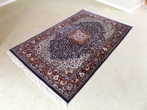 lot 74 image: Hand Knotted 48 x 76 Wool and Silk Persian Rug