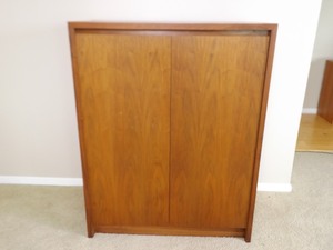 lot 80 image: Wood Sliding Drawer Organization Storage Cabinet