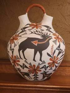 lot 15 image: Sunning Pueblo Pottery Wedding Vase signed by the Artist