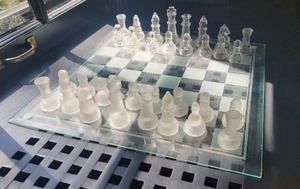 lot 94 image: Dazzling Glass Chess Set