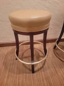lot 11 image: Amazing Leather Barstool Pair