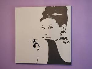 lot 99 image: Pop Art Audrey Hepburn Stencil Print