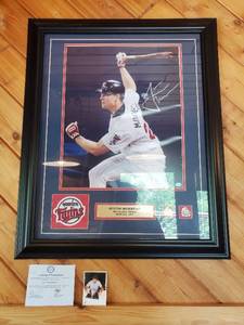 lot 5 image: Autographed Minnesota Twin Justin Morneau 2006 A.L. MVP With Badges And Patch