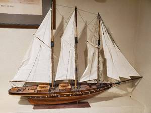 lot 49 image: Large Wood Model Boat
