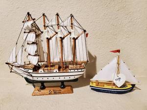lot 69 image: Two Wood Sail Boat Models