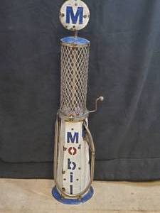 New Handmade Recycled Metal Mobil Gas Pump