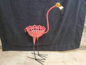New Handmade Recycled Metal Flamingo